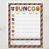 ハロウィーンお祝いバンコゲームスコアカード (正面/裏面)