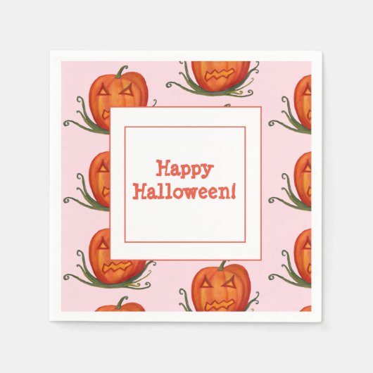 ハロウィーンお祝い紙ナプキン スタンダードカクテルナプキン (正面)