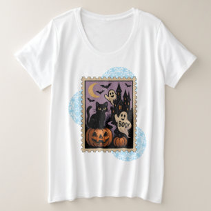 ハロウィーンお祝い プラスサイズTシャツ
