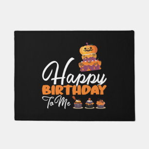 ハロウィーンお誕生日ケーキハッピーバースデーへ ドアマット