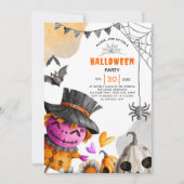 ハロウィーンかかしをテーマにしたパーティー 招待状 (正面)