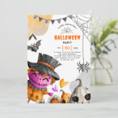 ハロウィーンかかしをテーマにしたパーティー 招待状 (スタンド正面)