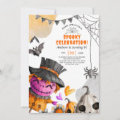 ハロウィーンかかし子供の誕生日招待状 招待状 (正面)