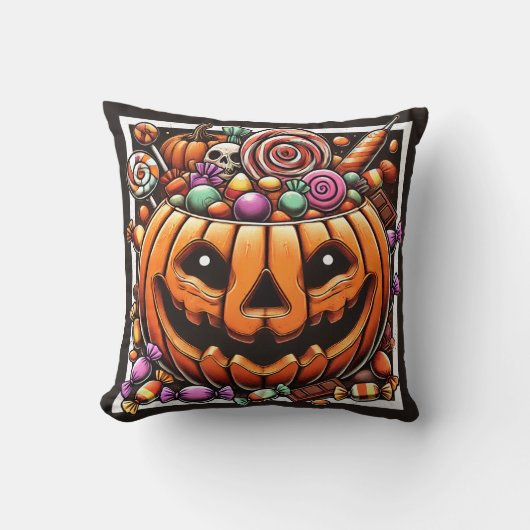 ハロウィーンかぼちゃかご枕 クッション (正面)