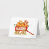 ハロウィーンかぼちゃのワゴングリーティングカード カード (正面)