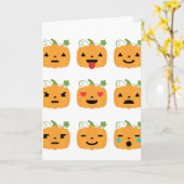 ハロウィーンかぼちゃ絵文字 カード (黄色い花)