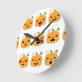 ハロウィーンかぼちゃ絵文字 ラウンド壁時計 (傾斜)
