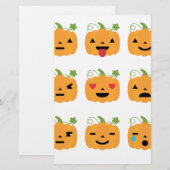 ハロウィーンかぼちゃ絵文字 便箋 (正面/裏面)