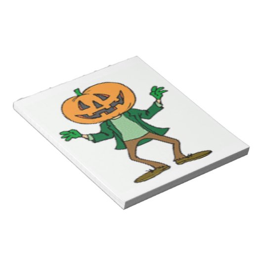 ハロウィーンかぼちゃ頭 ノートパッド (アングル)