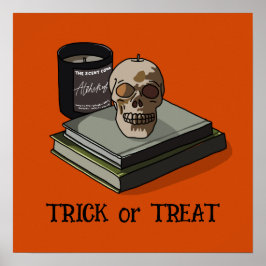 ハロウィーンかわいいおもしろいお洒落スカル ポスター