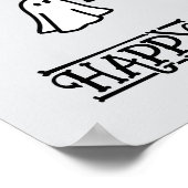 ハロウィーンかわいいおもしろいお洒落幽霊 ポスター (角)