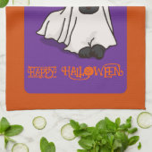 ハロウィーンかわいいお洒落幽霊犬 キッチンタオル (折り畳み)