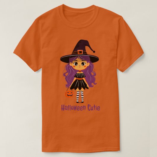 ハロウィーンかわいいかわいい魔女Tシャツ Tシャツ (デザイン正面)