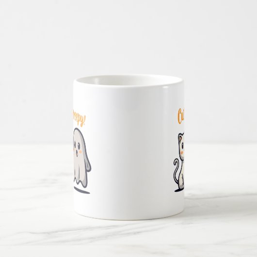 ハロウィーンかわいいが不気味な幽霊&キャットコーヒーマグ コーヒーマグカップ (中央)