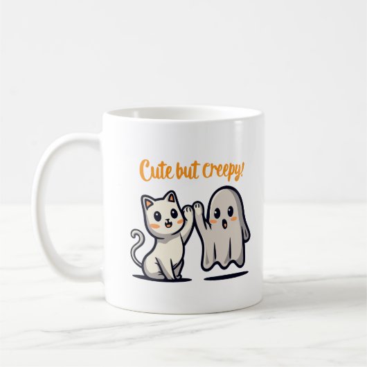 ハロウィーンかわいいが不気味な幽霊&キャットコーヒーマグ コーヒーマグカップ (左)