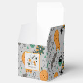 ハロウィーンかわいいカボチャこうもりドードルパターングレー フェイバーボックス (オープン)