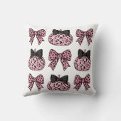 ハロウィーンかわいいカボチャと弓ピンクのコケット クッション (裏面)