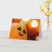 ハロウィーンかわいいカボチャのカップケーキ甘いお菓子 カード (黄色い花)