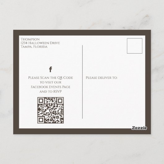 ハロウィーンかわいいカボチャのジャックシンプルソーシャルメディア ポストカード (裏面)