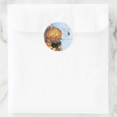 ハロウィーンかわいいカボチャのステッカー – トリックまたはトリート ラウンドシール (バッグ)