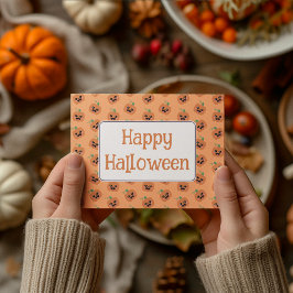 ハロウィーンかわいいカボチャ模様 シーズンポストカード