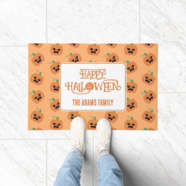 ハロウィーンかわいいカボチャ模様 ドアマット