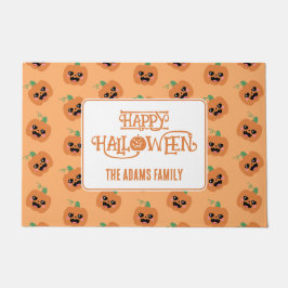 ハロウィーンかわいいカボチャ模様 ドアマット