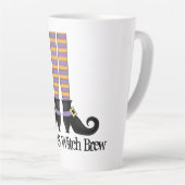 ハロウィーンかわいいカラフル魔女ユニーク靴 カフェラテマグ (右アングル)