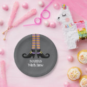 ハロウィーンかわいいカラフル魔女ユニーク靴 ペーパープレート (パーティー)