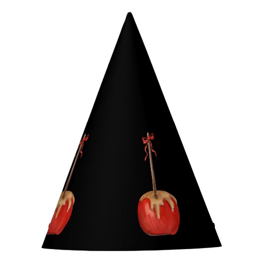ハロウィーンかわいいカーメルのリンゴの弓不気味 パーティーハット (正面)