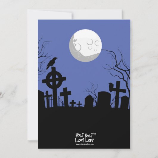 ハロウィーンかわいいキャラクターズムーン子供の誕生日パーティー 招待状