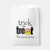 ハロウィーンかわいいキャンディーコーン笑顔のトリックまたは治療 フェイバーバッグ (正面)