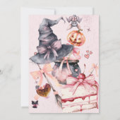 ハロウィーンかわいいコケット誕生日パーティーの招待状 招待状 (裏面)