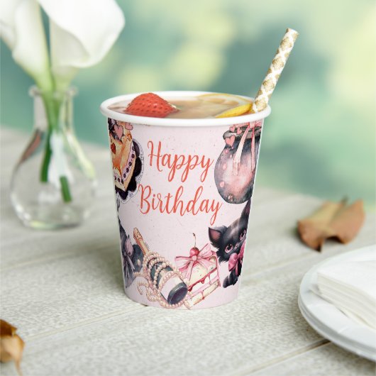 ハロウィーンかわいいコケット誕生日パーティー 紙コップ (インサイチュ)