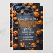 ハロウィーンかわいいコスチュームパーティー 招待状 (正面/裏面)