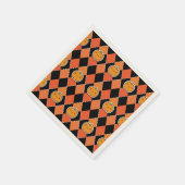 ハロウィーンかわいいジャック・オ・ランタンアーガイル スタンダードカクテルナプキン (角)