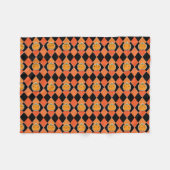 ハロウィーンかわいいジャック・オ・ランタンアーガイル フリースブランケット (正面(横))