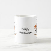 ハロウィーンかわいいスケートボードウィッチパーソナライズド コーヒーマグカップ (中央)