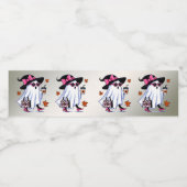 ハロウィーンかわいいスタイリッシュ魔女幽霊コーヒーカップ ペットボトルラベル (シングルラベル)