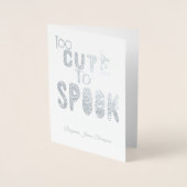 ハロウィーンかわいいスプック写真男の赤ちゃん発表 箔カード (正面)