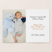 ハロウィーンかわいいスプック写真男の赤ちゃん発表 箔カード (内部)