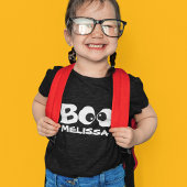 ハロウィーンかわいいタイポグラフィパーソナライズされたブー Tシャツ