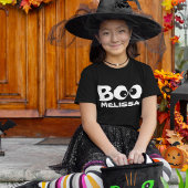 ハロウィーンかわいいタイポグラフィパーソナライズされたブー Tシャツ