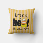 ハロウィーンかわいいトリックまたはおもしろいキャンディーコーン クッション (裏面)