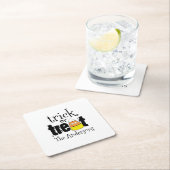 ハロウィーンかわいいトリックまたはおもしろいキャンディーコーン スクエアペーパーコースター (インサイチュ)