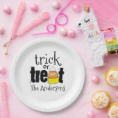 ハロウィーンかわいいトリックまたはおもしろいキャンディーコーン ペーパープレート (パーティー)