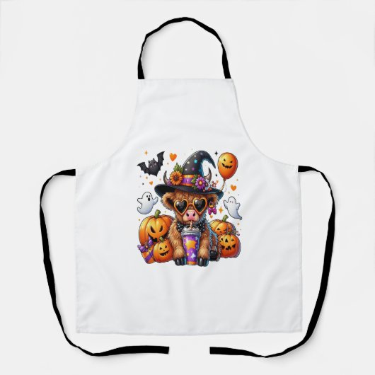 ハロウィーンかわいいハイランドカウズ エプロン (正面)
