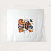 ハロウィーンかわいいハイランドカウズ タペストリー (正面(横))