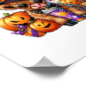 ハロウィーンかわいいハイランドカウズ ポスター (角)