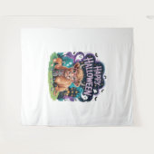 ハロウィーンかわいいハイランドカウズ(2) タペストリー (正面(横))